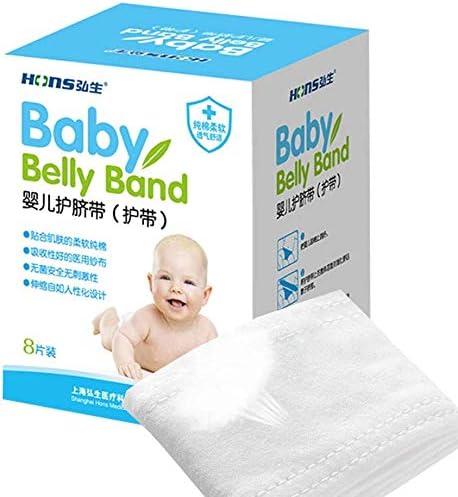 Topwon Cotton Newborn Umbilical Cord Belly Band Disposable to Protect Baby Abdomen Newborn Essentials Must Haves - 8 Pieces