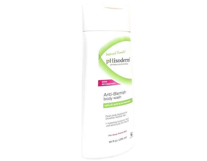Phisoderm Baby Tear-Free Cream Wash powder-fresh scent 8 Fl oz + Anti-Blemish & Acne Care Body Wash 10 Fl oz (1 Each)