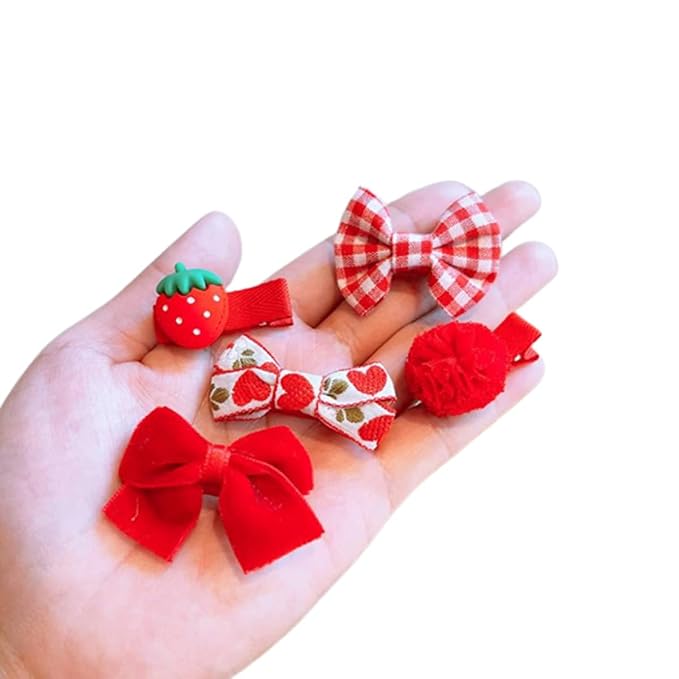 FZBNSRKO Hair Clip, 25pcs Cute Rainbow Baby Girl Hair Clips, Children Hair Clips for Infants Toddlers Kids, Polyester Printed Fabric, Snap Closure, Set of 5 Random Styles