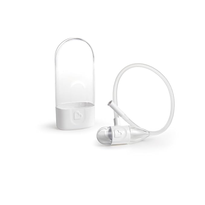 Munchkin® ClearNose™ Baby Nasal Aspirator - No Filters Needed, Gentle Nose Sucker for Baby Snot, Clear/White