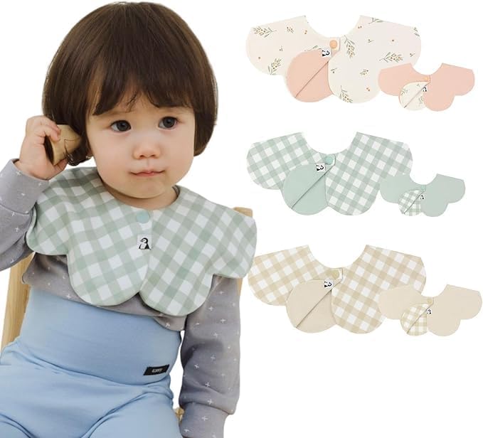 Konny Baby Bibs 3/5/7-Pack Set, 360 ° Rotate, Soft and Absorbent Bandana Drooling for Boys Girls baby Essentials