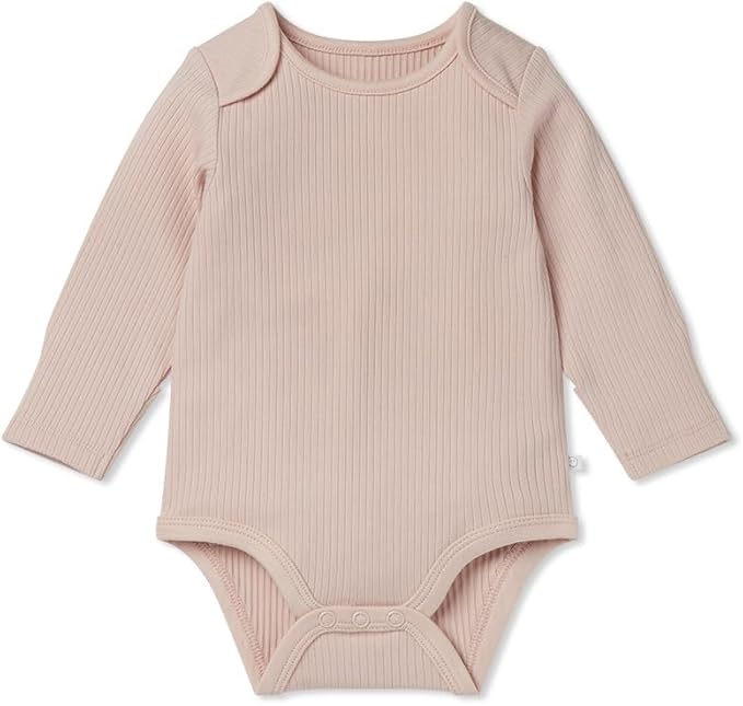 MORI Baby Unisex Long Sleeve Bodysuit Viscose from Bamboo and Organic Cotton - Comfortable Toddler Romper for Boys and Girls