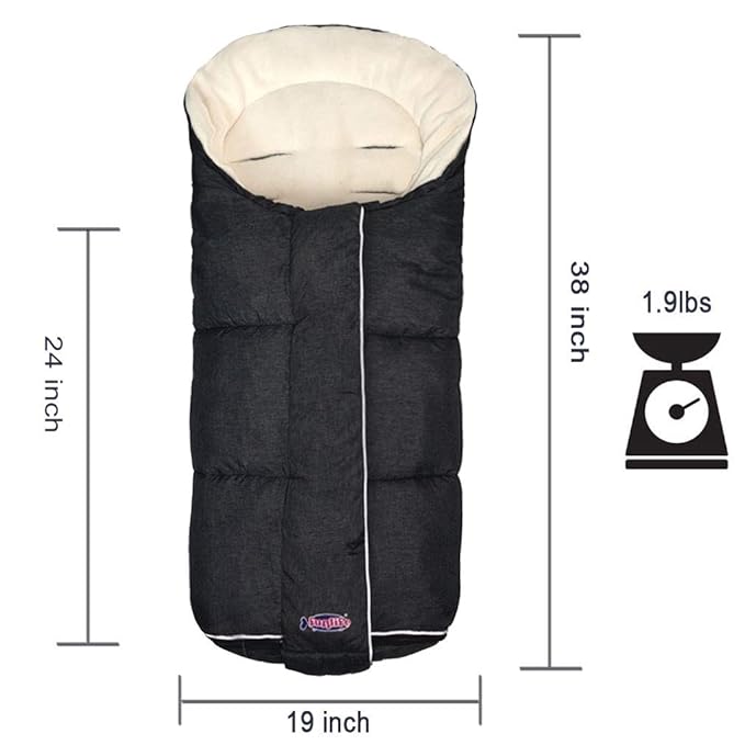 funlife Width Adjustable Universal Stroller Footmuff Designed for Baby Grows,Waterproof High Performace Stroller Bunting Bag,Beige