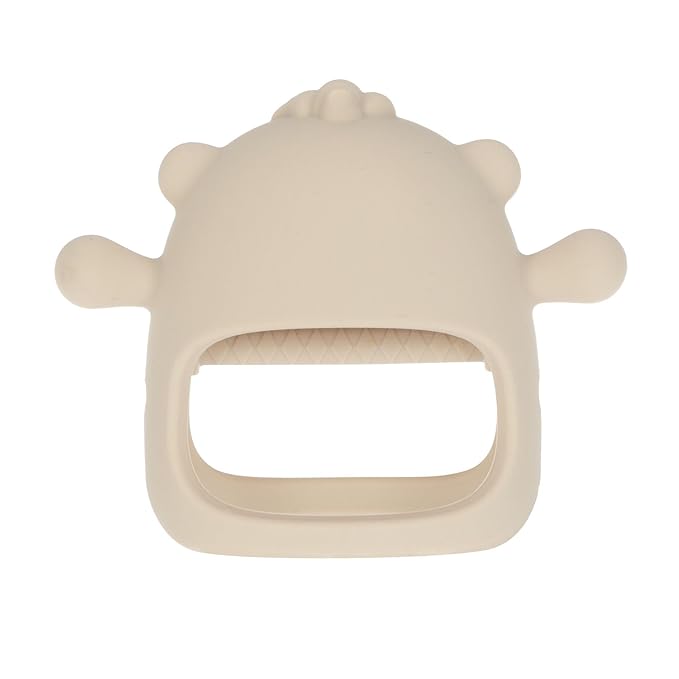 Nuby Silicone Wrist Teething Mitten - Baby Teether Ring - 3+ Months - Provides Teething Relief for Babies and Toddlers - Brown Monkey