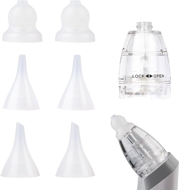 TERPINK Nasal Aspirator Replacement Parts Compatible with GROWNSY, Watolt, LittleTora, HEYVALUE, Cocobela, HailiCare, KIDIRA, TEQIN, X-Bosak Electric Nose Sucker, Suction Chamber & 6pcs Silicone Tips