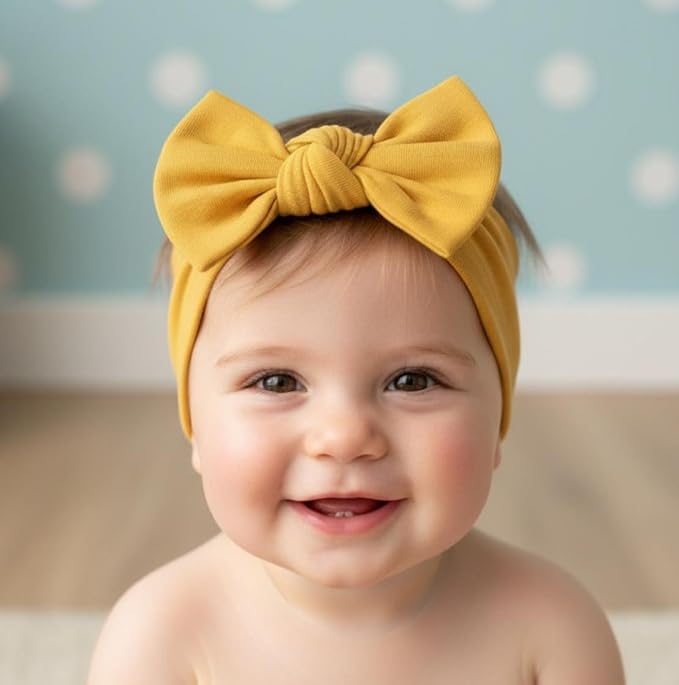 Baby Girl Headbands-Infant,Toddler Cotton Handmade Hairbands with Bows Child Hair Accessories