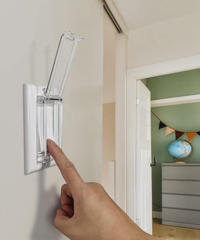 Light Switch Guard, ILIVABLE Child Proof Rocker Switch Plate Cover Prevents Kids or Accidental Turned On/Off Switch While Allowing Access (Clear, 6 Pack)