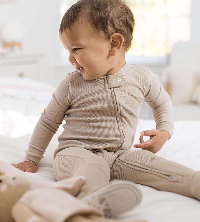 Burt's Bees Baby baby-boys Sleeper Pjs, 100% Organic Cotton, One-piece Footie, Zip Up Jumpsuit, Snug Fit Pajamas