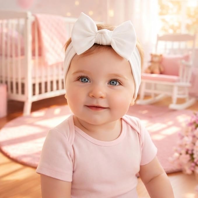 Baby Girl Headbands-Infant,Toddler Cotton Handmade Hairbands with Bows Child Hair Accessories