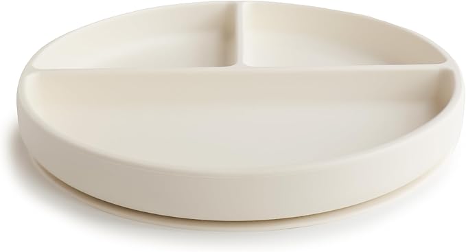 mushie Silicone Suction Plate | BPA-Free Non-Slip Design (Ivory)