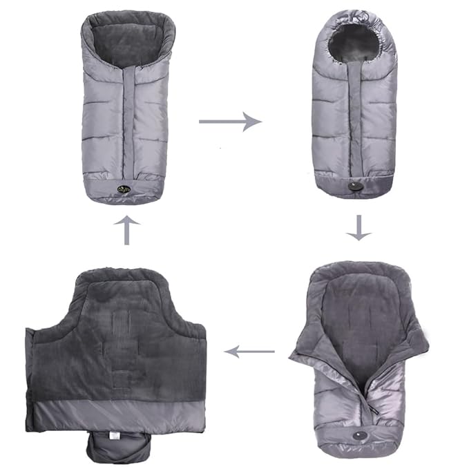 Stroller Blanket Evelution, Stroller Footmuff Winter Toddler Universal Stroller Bunting Bag for 6-36 M, Waterproof Bunting Bag