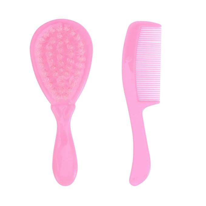 Healifty Baby Comb and Brush Set with Gentle Massage Comb for Newborn Scalp Care Safe and Comfortable Hair Washing for Infant and Toddler 4.72X1.77X0.98 Inch