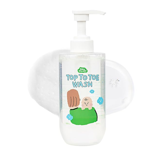 Baby Wash & Shampoo – Made in Korea, Tear-Free Head-to-Toe Cleanser for Sensitive Skin, Low pH Plant-Based Foam, Unscented & Fragrance-Free, 16.9 fl.oz