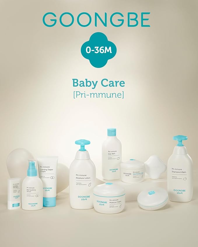 GOONGBE Baby Skincare Duo Set - Korean Baby Skincare & Bath Time Essentials - Shampoo & Bath, Moisutre Lotion - Travel Sized Hydrating & Nourishing Wash and Moisturizer, 2 Items
