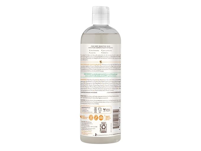 Babo Botanicals Sensitive Baby Fragrance-Free 2-in-1 Bubble Bath & Wash - Shea Butter, Calendula & Oat - Vegan - EWG Verified - For Babies & Kids