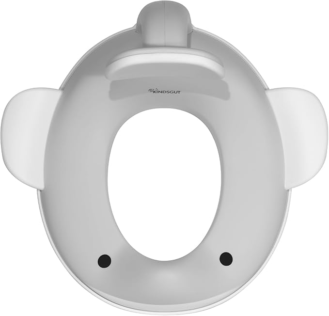 Kindsgut Potty Training Seat in whale design, designed in Germany, suitable for all toilet shapes non-slip toilet seat, Light Grey