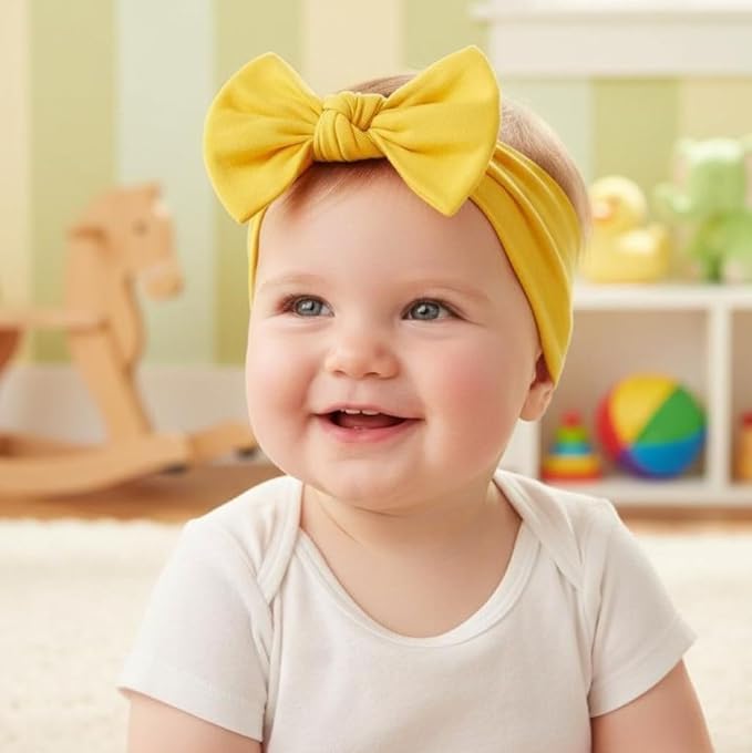 Baby Girl Headbands-Infant,Toddler Cotton Handmade Hairbands with Bows Child Hair Accessories