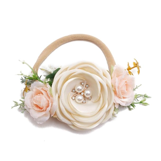 Baby Girl Headbands Nylon Flower Elastic Hairbands 3pcs Hair Accessories Gift for Newborn Infant Toddlers