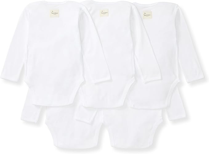 Burt's Bees Baby Bodysuits, Short Sleeve and Long Sleeve One-Pieces, 100% Organic Cotton, Pack of 5