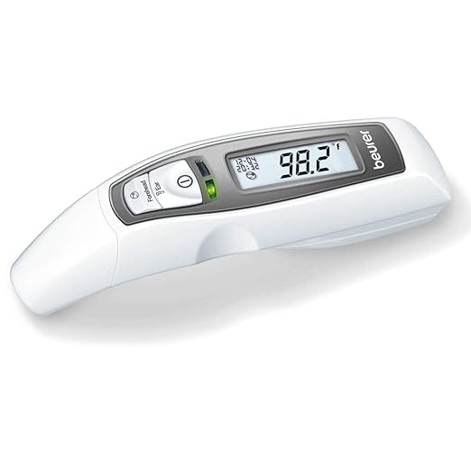 Beurer FT65 Multifunction Infrared Thermometer, 3-in-1 Infrared Thermometer for Adults and Kids, Adult Forehead Mode, Child Forehead Mode, Ear Mode, and Surface Mode, Color Changing Fever Indicator
