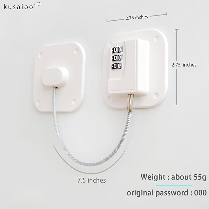 Fridge Lock Refrigerator Freezer Childproof Locks for Cabinets and Drawers Easy Install No Keys Needed Combo Lock Multifunctional Child Safety Cabinet Locks