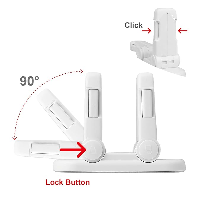 Child Proof Door Lever Lock, Door Handle Lock, Durable ABS with Adhesive Backing, Simple Install, No Tools Needed (U, Pack, 2)
