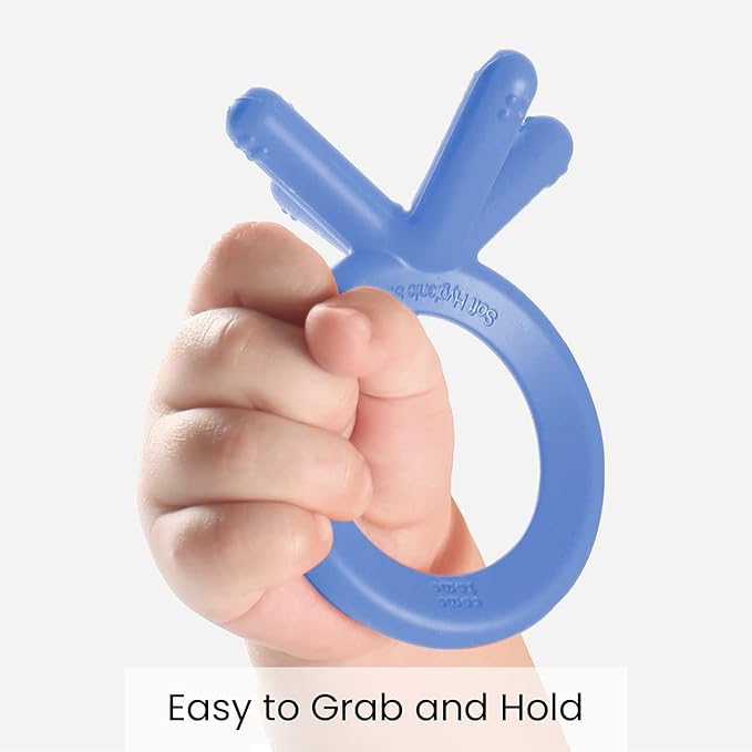 Comotomo Silicone Baby Teether, Blue