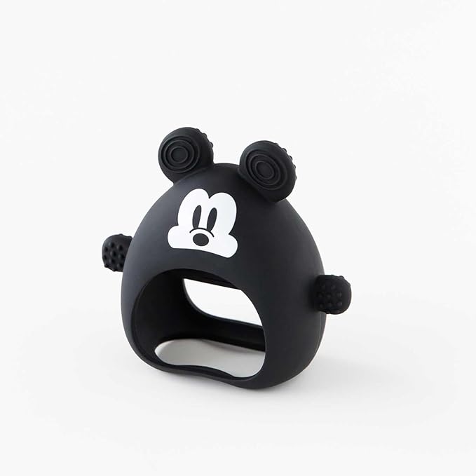 Bumkins Disney Baby Silicone Undroppable Teething Mitt, Freezer Toy Teether Keys, Soft Flexible Platinum Silicone Pacifier to Chew, Cool Teether Gum Relief, Essentials Babies 3 Months, Mickey Mouse