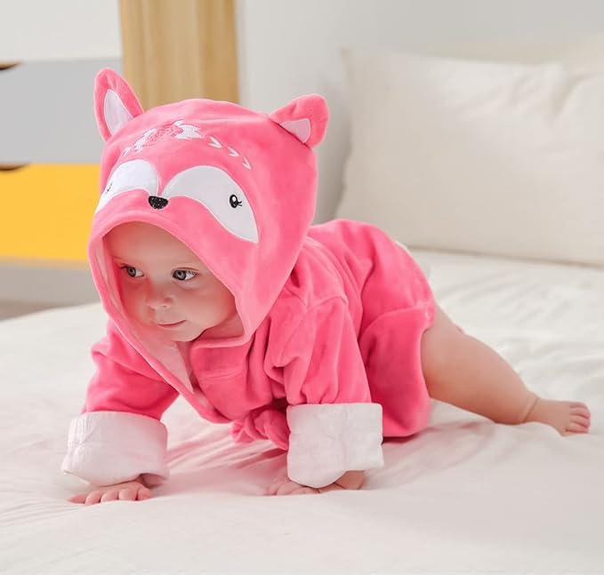 Baby Girl Bathrobes Wash Waddle Cute Hooded Robe Girls Bath Robe Towel Soft Cotton Ultra Absorbent