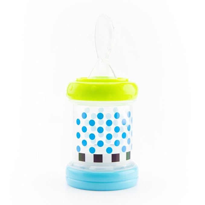 Sassy Baby Food Nurser – 4+ Months Set of 2- 4oz 100% Silicone Nipple and Spoon BPA-Free (30182)