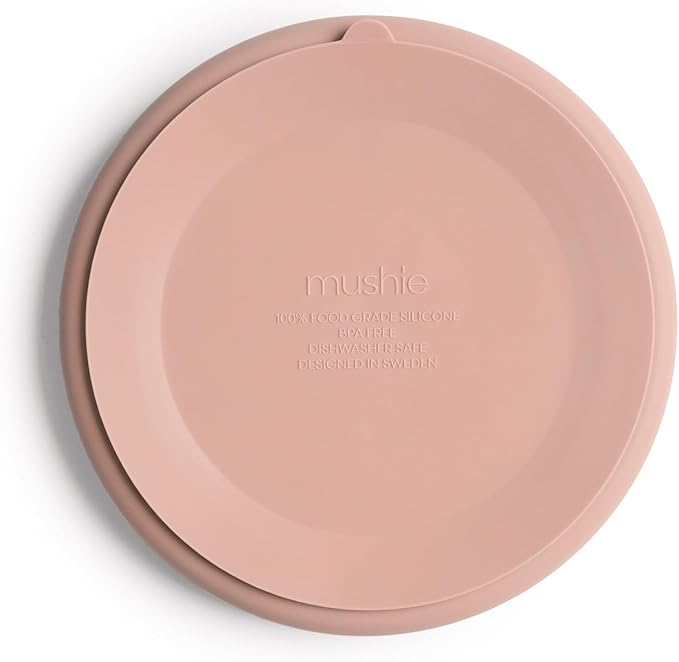 mushie Silicone Suction Plate | BPA-Free Non-Slip Design (Blush)