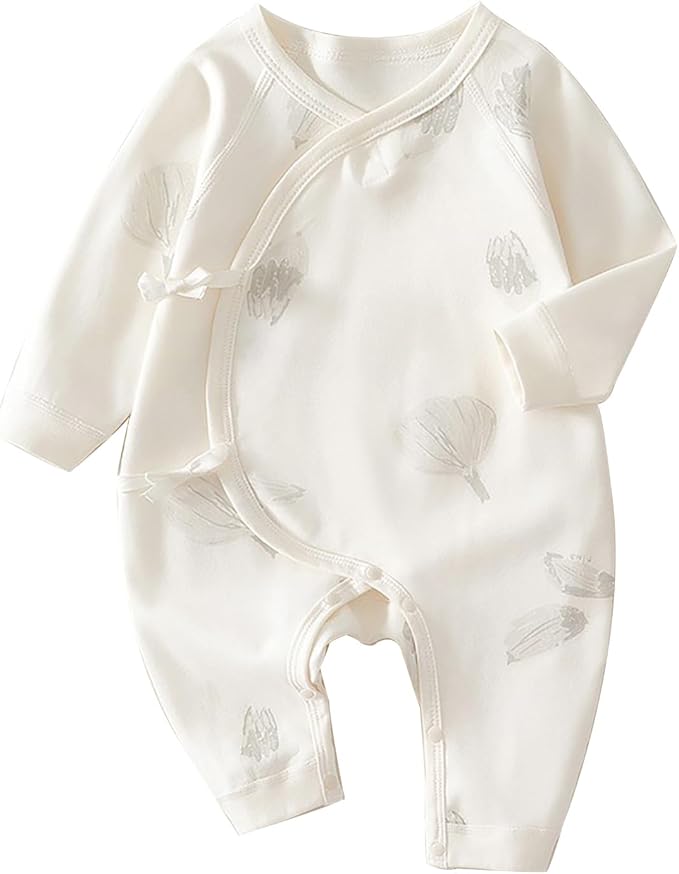 100% Organic Cotton Soft 0-6 Months Unisex Footless Newborn Baby Sleepers Pajamas Romper Boys Girls Long Sleeve