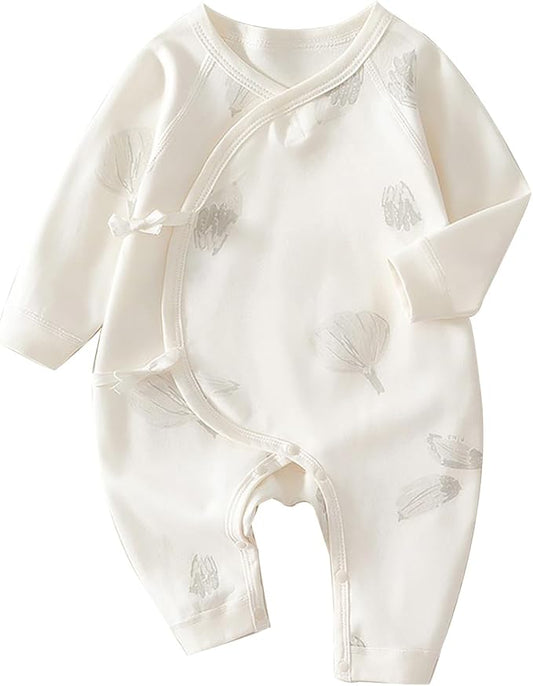 100% Organic Cotton Soft 0-6 Months Unisex Footless Newborn Baby Sleepers Pajamas Romper Boys Girls Long Sleeve