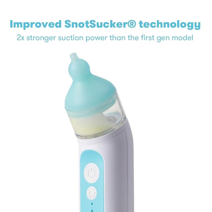 Frida Baby Electric NoseFrida Nasal Aspirator for Baby, Nose Sucker for Baby & Toddler, Upgraded Nasal Aspirator for Congestion + Allergy Relief with 3 Suction Levels, 2 Silicone Tips, USB