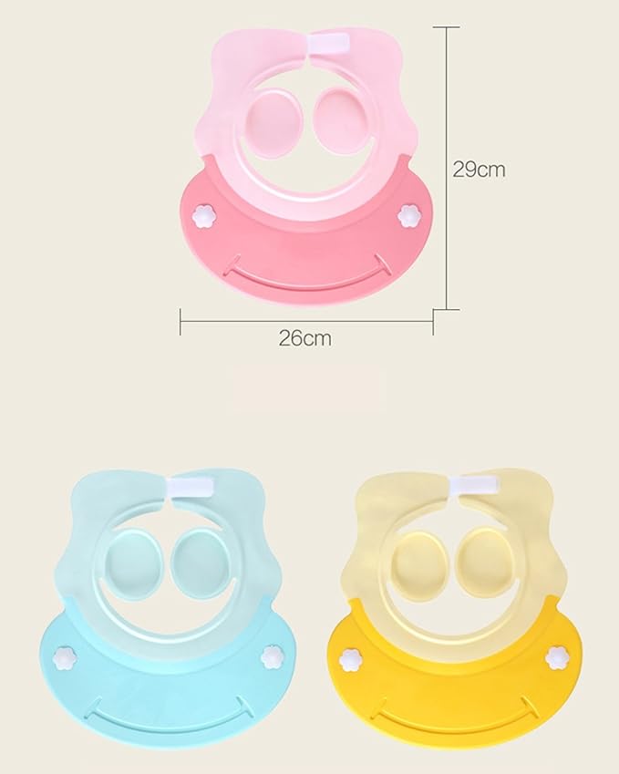 Shower Cap for Kids, Baby Shower Cap bath wash Shampoo rinser shield Hat Adjustable head hair Visor Protection Toddler and Children,Prevent water from entering eyes and ears(Blue)