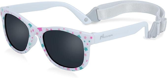 Baby Sunglasses - 100% UV Proof Sunglasses for Baby, Toddler, Kids - Ages 0-2 Years - Case and Pouch included