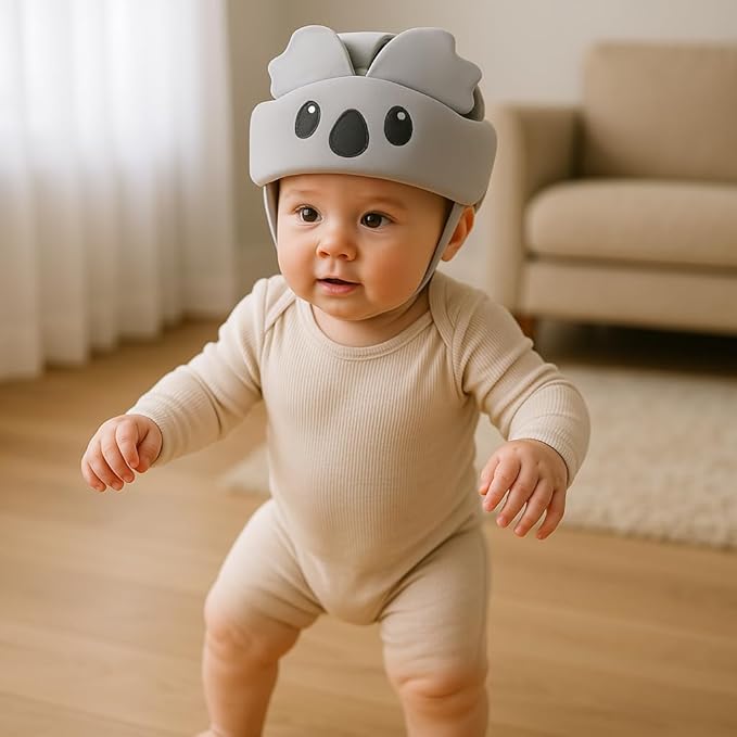 Baby Helmet for Crawling & Walking – Soft & Breathable Toddler Head Protection Cap with Adjustable Strap, Cute Koala Design, 360° Impact Shield, for Infants 8-18 Months