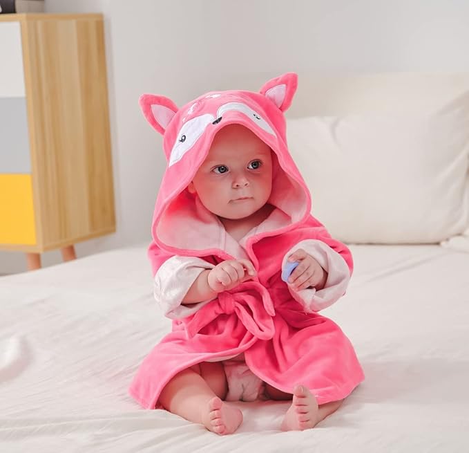 Baby Girl Bathrobes Wash Waddle Cute Hooded Robe Girls Bath Robe Towel Soft Cotton Ultra Absorbent