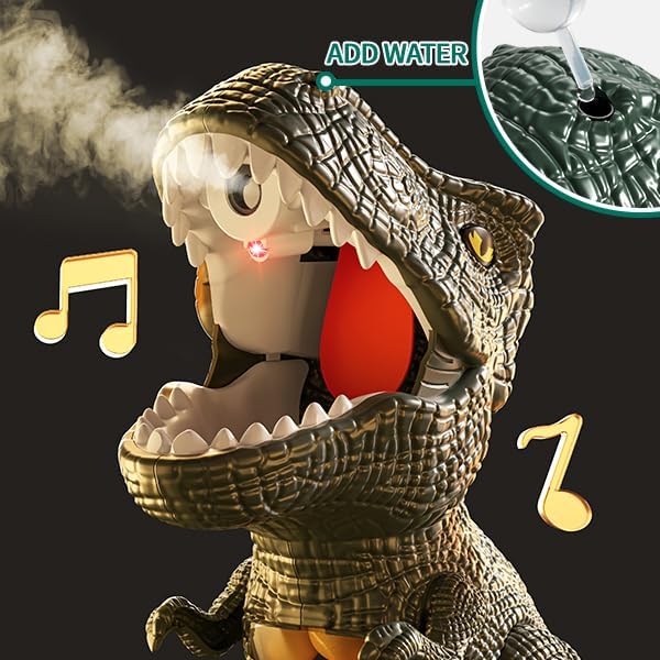 Dinosaur Shooting Boy Toys for Kids Age 3 4 5 6 7 8 - Moveable Shooting Game with Scoreboard, Light & Sound, 12 Foam Balls, Boy Toddler Toys 5-7 6-8 8-10, Competition Game Gifts (Dark Green)