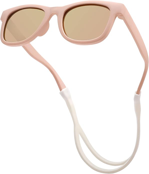 COASION Bendable Flexible Polarized Newborn Baby Sunglasses with Silicon Strap for Infant Boys Girls Age 0-12 Months CA9042