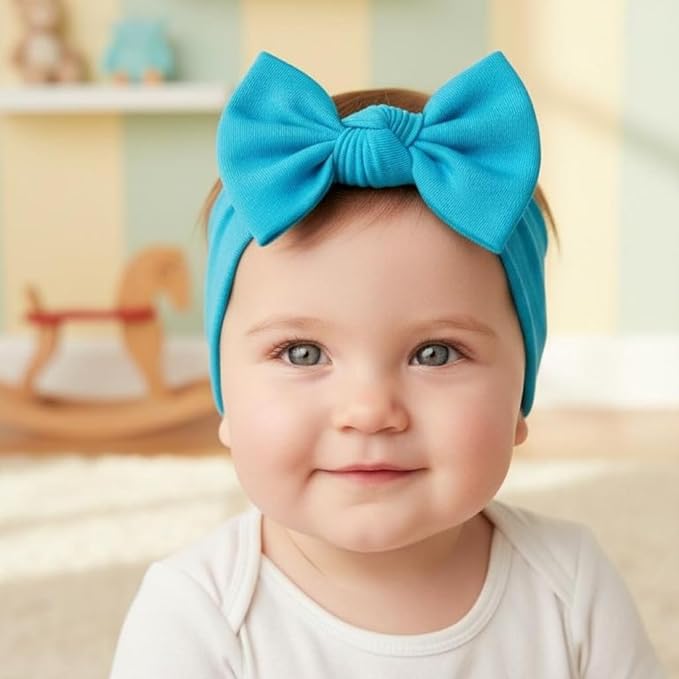 Baby Girl Headbands-Infant,Toddler Cotton Handmade Hairbands with Bows Child Hair Accessories