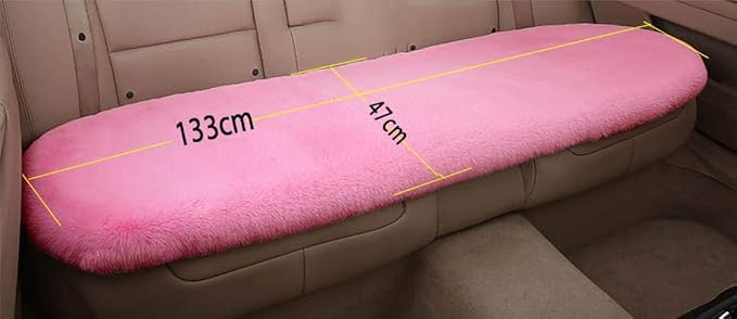 Winter Soft Warm Faux Rabbit Fur car seat Cushion,Universal fit Plush Front and Back Fuzzy car seat Pads Cushion Cover Protector - 1pcs (Back seat 1pcs,Wine red)