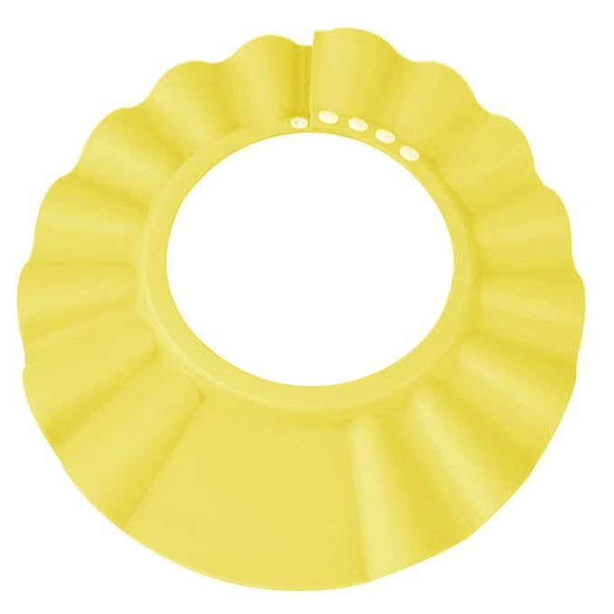 Soft Adjustable Baby Shower Cap - Head Visor for Washing Hair, Bathing Protection - Toddler, Kids, Children Bath Cap (Yellow)