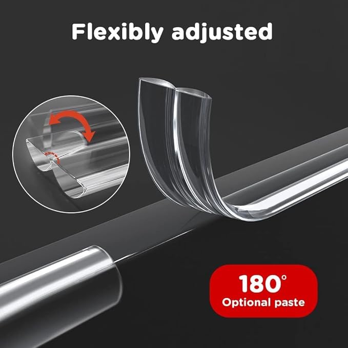 Edge Protector for Baby Proofing,Clear Edge Protector Strip,Sharp Edge Wrap Cover Tape,Self Adhesive Protective Bumper Guards for Cabinet Door,Desk,Glass Table, and Wall 26.2ft with 4 Corners