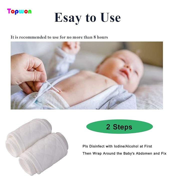 Topwon 10 Pcs Baby Belly Band Newborn Belly Binder Infant Umbilical Cord Band Belly Button Warp Registry Must Haves Gift Cotton