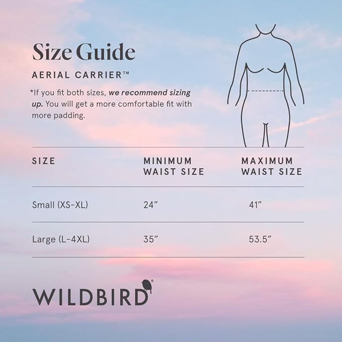 WildBird - Aerial Buckle Carrier - 2-24 Months - Large (L-4XL) Desert Lark - Front or Back Carry - Cross Straps, Lumbar Support, Headrest - Hip Healthy - Baby Carrier - Baby Essentials - New Mom Gifts