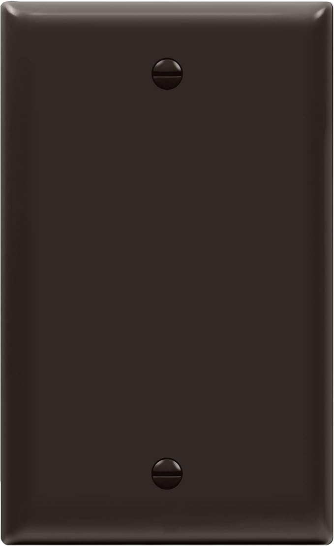 ENERLITES Blank Device Wall Plate, Gloss Finish, Standard Size 1-Gang 4.50" x 2.76", Polycarbonate Thermoplastic, 8801-BR, Brown