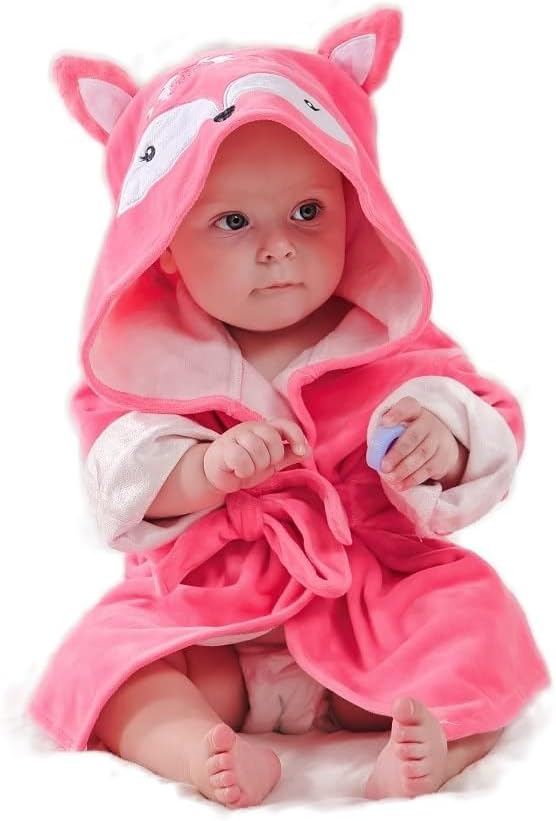 Baby Girl Bathrobes Wash Waddle Cute Hooded Robe Girls Bath Robe Towel Soft Cotton Ultra Absorbent