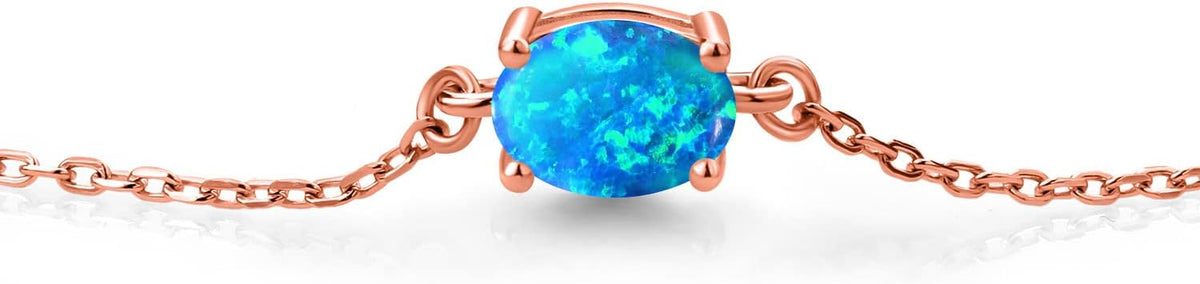 Gem Stone King 7X5MM Oval Gemstone Birthstone Solitaire Bracelet For Women | 925 Sterling Silver | Adjustable Bolo Bracelet For Women | Fine Jewelry Gifts for Her Mom Wife