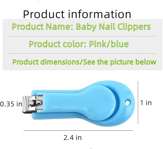 Baby Nail Clippers，2 Pack Nail Clippers，for Trimming Baby's Fingers or Toes，Blue and Pink Toddler Nail Clipper，Be Suitable for；Infant, Toddler, Kids